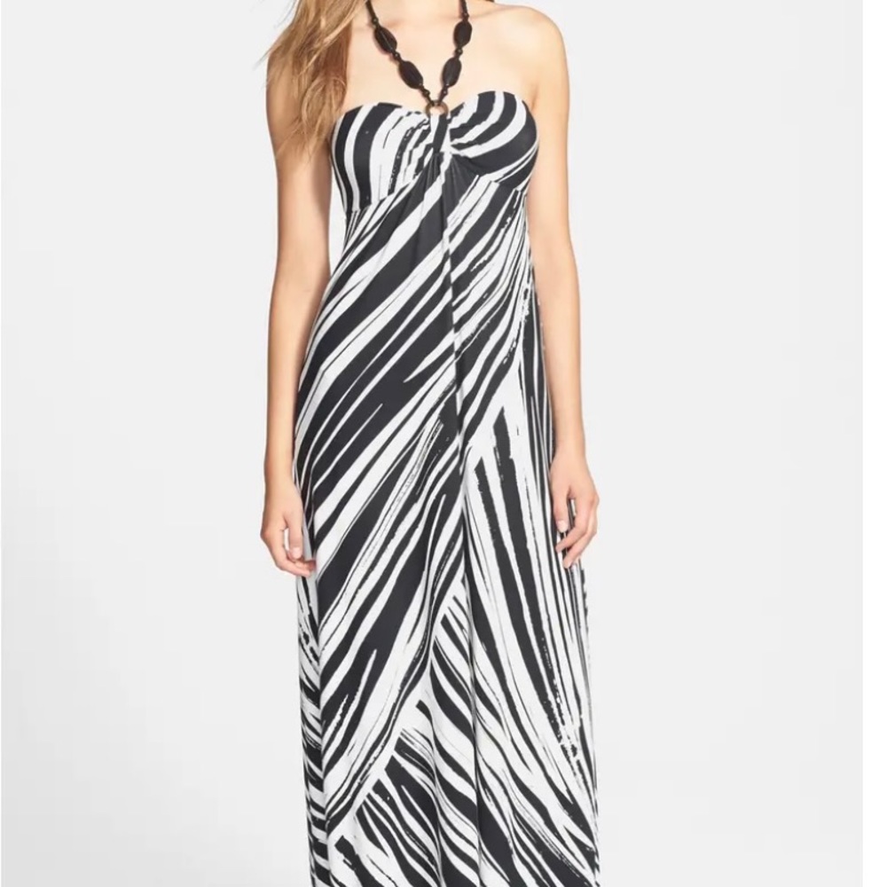 TOMMY BAHAMA Cala Winds Beaded Halter Maxi Dress